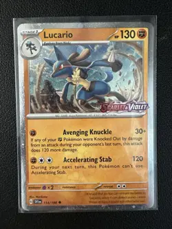 Pokemon Lucario 114/198 - Scarlet & Violet Premium Collection Promo (Stamped) - Image 2