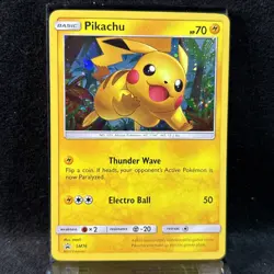 Pokemon TCG Pikachu SM76 Sun and Moon Promos Holo Card HP Collectible Card - Image 1