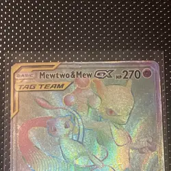 Pokemon Mewtwo Mew Tag Team GX TCG Holo Card Unified Minds 242/236 Secret Rare - Image 4