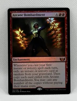 MTG Arcane Bombardment Foil Streets of New Capenna Near Mint Condition - Image 1