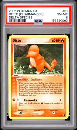 2005 Pokemon Ex Delta Species #61 Ditto [Charmander] Delta Species PSA 8 - Image 1