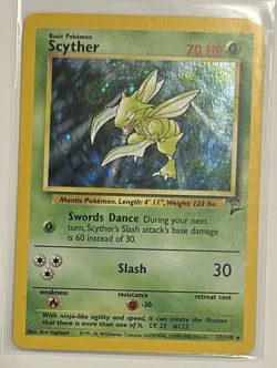 Pokemon Scyther Base Set 2 Holo MP - Image 1