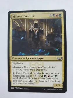 MTG Magic The Gathering Card Masked Bandits Creature Raccoon Rogue Streets Of Ne - Image 1