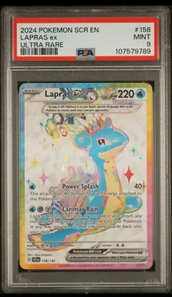 2024 Lapras EX Ultra Rare #158 PSA 9 Mint Pokemon Card SCR English Tera - Image 3