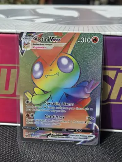 Victini VMAX ⭐ 165/163 Holo Rainbow Rare Battle Styles 2021 Pokemon NM - Image 1