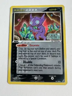 2006 Pokemon SABLEYE Ex Crystal Guardians REVERSE HOLO Gold STAMPED Card 10/100 - Image 4