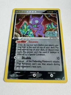 2006 Pokemon SABLEYE Ex Crystal Guardians REVERSE HOLO Gold STAMPED Card 10/100 - Image 5