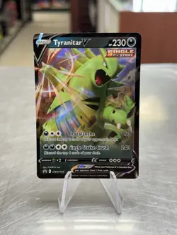 Pokemon Card Sword & Shield Black Star Promo SWSH109 Tyranitar V NM 2021 - Image 1