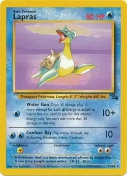 Pokemon TCG - Lapras - 25/62 - Rare Unlimited - Fossil Unlimited [Near Mint] - Image 1