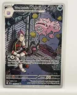 Pokemon Team Rocket's Weezing 199/182 SV10 Destined Rivals IR Full Art Holo - Image 1