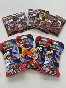 Lot of 10 Destined Rivals Booster Packs Pokemon TCG unopened factory sealed. - Image 1