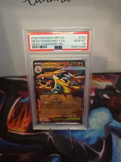 2026 POKEMON MEP MEGA CHARIZARD TIN PROMO #030 MEGA CHARIZARD Y EX PSA 10 - Image 1