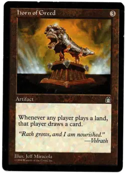 MTG HORN OF GREED CARD STRONGHOLD MAGIC THE GATHERING - Image 1