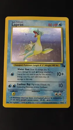 Lapras Fossil 10/62 Pokemon Unlimited Holofoil Near Mint - Image 1