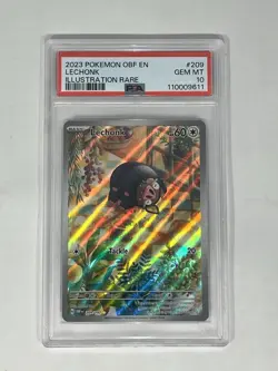 PSA 10 Lechonk Pokemon SV03 Obsidian Flames 209/197 Illustration Rare Holo EN - Image 1