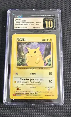 CGC Pristine 10 Pikachu CLC 008/034 TCG Classic Collection Holo Pokemon Card - Image 1