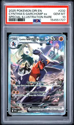 2025 POKEMON DRI EN-DESTINED RIVALS #232 CYNTHIA'S GARCHOMP EX PSA 10 - Image 1
