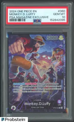 2024 One Piece Promo PSA Magazine Exclusive #060 Monkey D. Luffy PSA 10 GEM MINT - Image 1