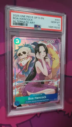2025 ONE PIECE OP13 051 CARRYING ON HIS WILL BOA HANCOCK ALT ART PSA 10 GEM MINT - Image 1