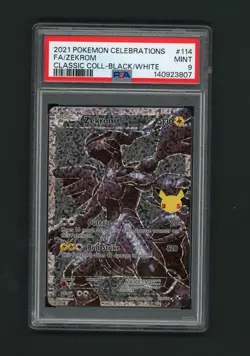 Zekrom 114/114 Celebrations: Classic Collection Holo Black/White Pokemon PSA 9 - Image 1