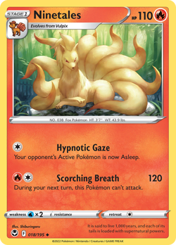 Ninetales 18/195 Uncommon | Silver Tempest | Pokemon Card - Image 1
