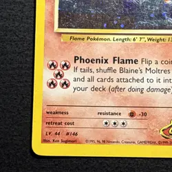 Blaine's Moltres 1/132 Pokemon TCG Gym Heroes Holo Foil Rare Card Played MP - Image 5