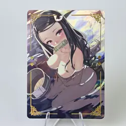3×Demon Slayer Nezuko Hot Spring Doujin Card Goddess Stroy Waifu ACG Holo - Image 4