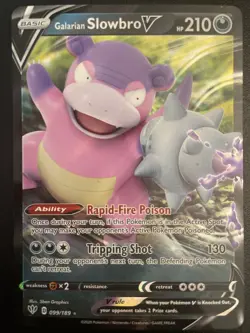 Galarian Slowbro v 099/189SWSH03: Darkness Ablaze Ultra Rare Holo Card - Image 1