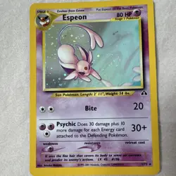 Espeon Neo Discovery 1/75 Holo Rare Pokemon TCG Card English 2001 - Image 1