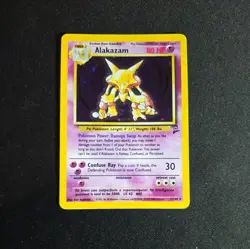 Alakazam 1/130 Holo Base Set 2 Pokemon Card WOTC LP+ / NM- EXCELLENT - Image 1
