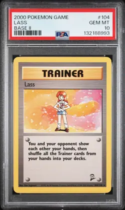 PSA 10 - Lass - #104 - Base Set 2 - Pokemon Card Game - Image 1