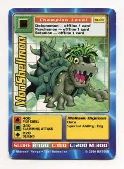 St-93 MoriShellmon Digimon Swedish Promo Card TCG Rare Digi-Battle Bandai Played - Image 1