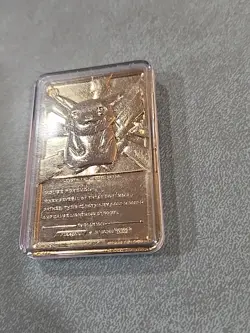 23K Gold Plated 1999 Burger King Pokemon PIKACHU Trading Card Bar - Image 3