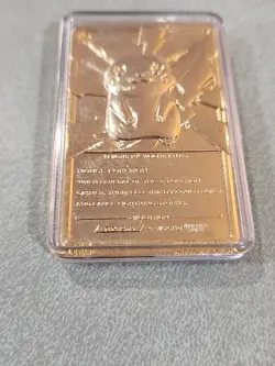 23K Gold Plated 1999 Burger King Pokemon PIKACHU Trading Card Bar - Image 4