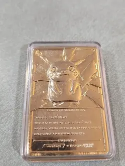 23K Gold Plated 1999 Burger King Pokemon PIKACHU Trading Card Bar - Image 5