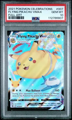 PSA 10 GEM MINT Flying Pikachu VMAX 007/025 FULL ART Pokemon Cards - Image 1