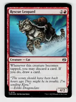 MTG, Tarkir: Dragonstorm, Rescue Leopard, foil, No.116, C Creature - Cat - Image 1