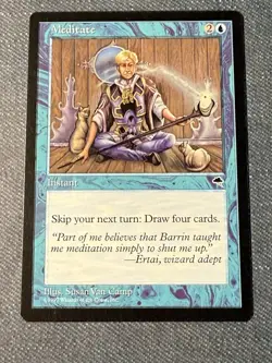 MTG Tempest Meditate NM+ Near Mint Plus Never Played - Image 1