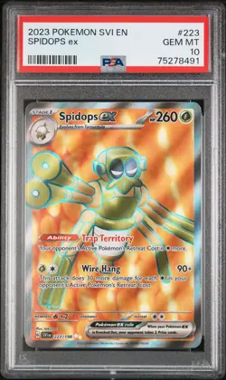 2023 POKEMON SVI EN-SCARLET & VIOLET ULTRA RARE #223 SPIDOPS EX PSA 10 - Image 1