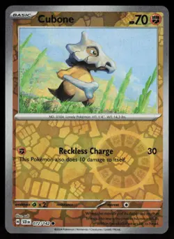 Cubone 72/142 Common Stellar Crown Pokemon Reverse Holo Near Mint - Image 1