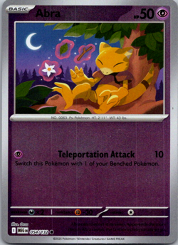 Pokemon Mega Evolution Abra 054/132 Reverse Holo NM Mint Rare Authentic TCG - Image 1
