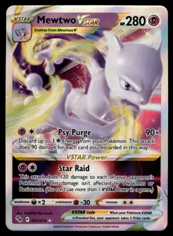 Mewtwo VSTAR 031/078 Pokemon GO Rare VSTAR Holo Pokemon - Image 1