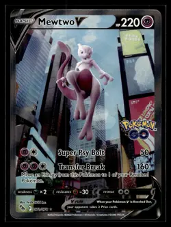 Mewtwo V 072/078 Pokemon GO Rare Ultra Pokemon - Image 1