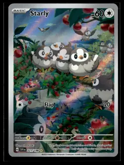 Starly 221/198 Scarlet & Violet Illustration Rare Pokemon - Image 1