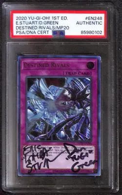 PSA Signed Dan Green Eric Stuart Yu-Gi-Oh! TCG Destined Rivals MP20-EN248 1st Ed - Image 1