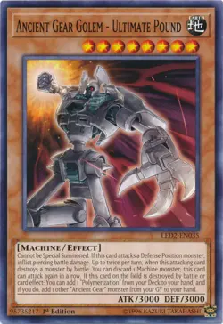 Ancient Gear Golem - Ultimate Pound - LED2-EN035 - Common - 1st Edition - Lightl - Image 1