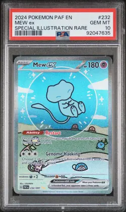2024 POKEMON PAF EN-PALDEAN FATES SPECIAL ILLUSTRATION RARE #232 MEW EX PSA 10 - Image 1