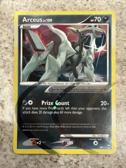 Arceus AR1 Platinum Arceus Holo Rare Pokemon Card LP - Image 1