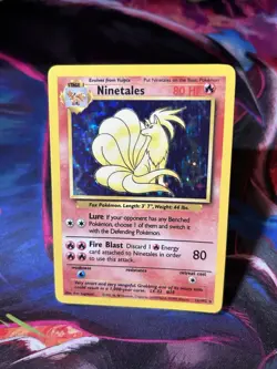 Pokemon Ninetales Base Set Holo Rare Card 12/102 LP Condition - Image 1