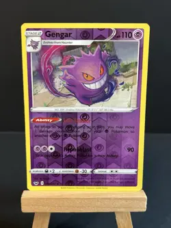 Gengar 085/202 Swsh01 Sword & Shield Reverse Holo Rare English 2020 Pokemon Card - Image 1